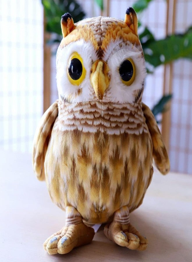 DTR Creation Owl Soft Plush Stuffed Toy - 25 cm White & Brown Cuddly Animal for Kids, Boys & Girls - Birthday Gift - Image 1